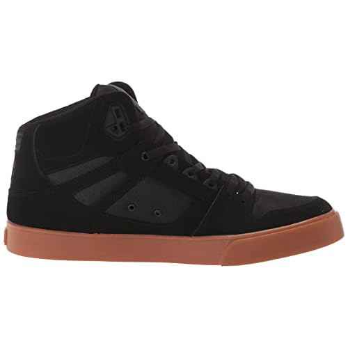 DC mens Pure High-top Wc Skate Shoe, Black/Gum, 10.5 US