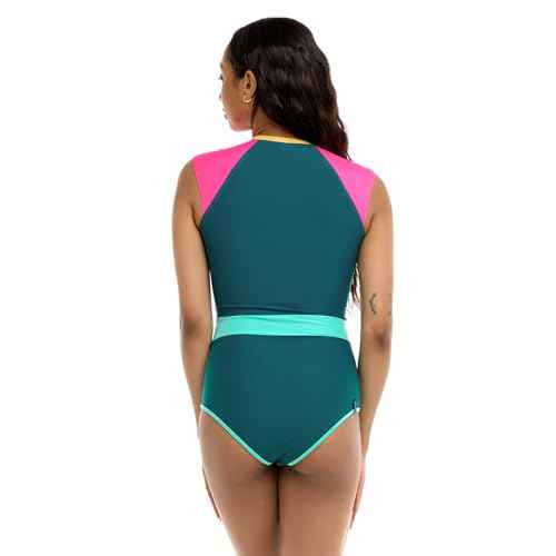Body Glove Women's Stand Up Zip Front Paddle One Piece Swimsuit with UPF 50+