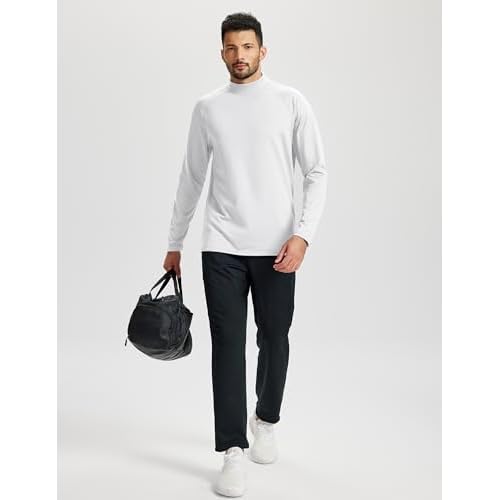 TACVASEN Mens Thermal Fleece Shirt Mock Turtle Neck Base Layer Long Sleeve Athletic Warm Undershirt Winter Running Tops