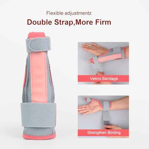 Cozyhealth Thumb Brace for Men and Women, CMC Joint Thumb Spica Splint for Pain Relief, Tendonitis, Thumb Wrist Stabilization Support for Right or Left Hand (A-Pink)