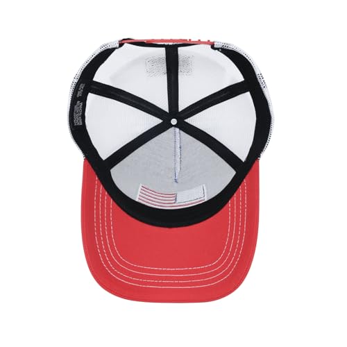 American Flag Trucker Hat, Snapback Mesh USA Flag Baseball Caps, 4th of July for Men Women