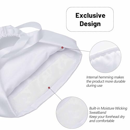Working Cap Scrub Caps for Women, Adjustable Long Hair Nurse Head Cap, Surgical Bonnet with Sweatband & Buttons