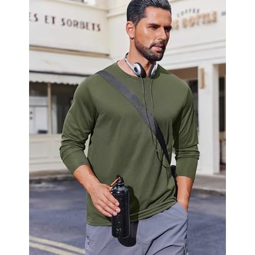 COOFANDY Long Sleeve Shirts for Men Moisture Wicking Activewear T-Shirts Workout Running Shirts