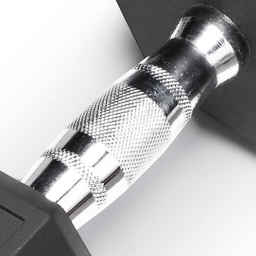 Marcy Classic Rubber Hex Dumbbell with Knurled Grip for Strength Training and Bodybuilding, 5lb - 50lb Single Dumbbell for Exercise & Fitness, Sold Individually