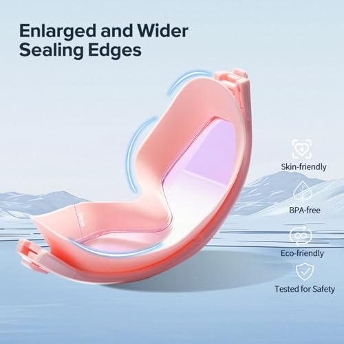 Adult Swimming Goggles,Leak-Proof,Anti-Fog Pool Glasses,Wide View Swim Goggles with Ear Plugs and Nose Clip