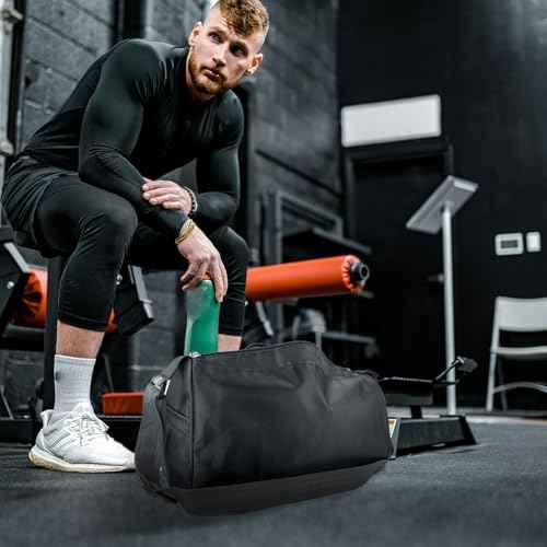 C&F BOGMOST Small Travel Duffel Bag Foldable Waterproof Gym Bag for Gym Beach Swim Bag Men Women Duffle Bag Lightweight Oxford Cloth Sports Bag -Black