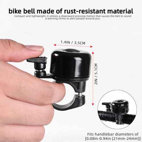 Bike Mirror With Bike Bell 360¡Æ Adjustable HD Convex Handlebar Mirror Anti-Scratch Glass Riding Mirrors (2* Mirror + 1* Bell)