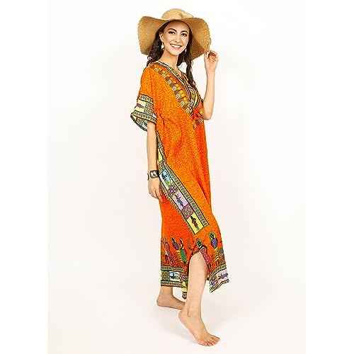 Kaftan Dress Plus Size Polyester Long Maxi Beach Cover Ups Caftan Loungewear House Dresses for Women
