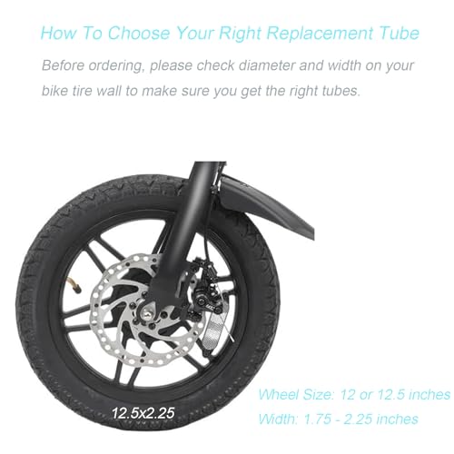 Loxan 2 Pack 12.5x2.25 Bike Inner Tubes Compatible with 12 and 12.5 inches Electric Scooters, 12 1/2 x 2 1/4 inch Replacement Bicycle Tubes with Angled Valve Stem for Electric Bike, E-Bike