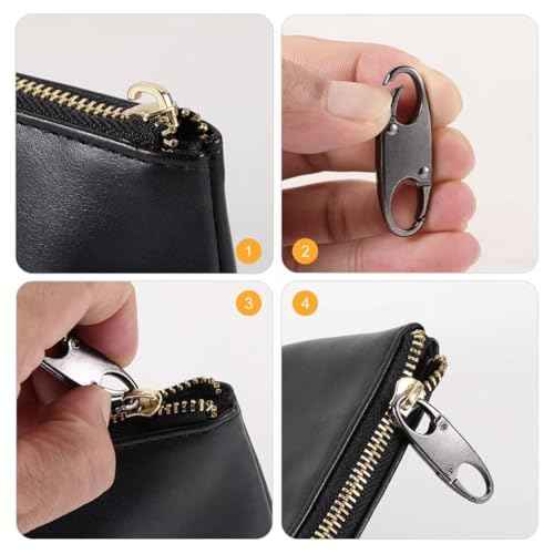 12Pcs Double Small Carabiner Clips, Zipper Pull Replacement Zipper Clip Theft Deterrent Zipper Locks Anti Theft for Backpacks Traveling Camping Suitcases