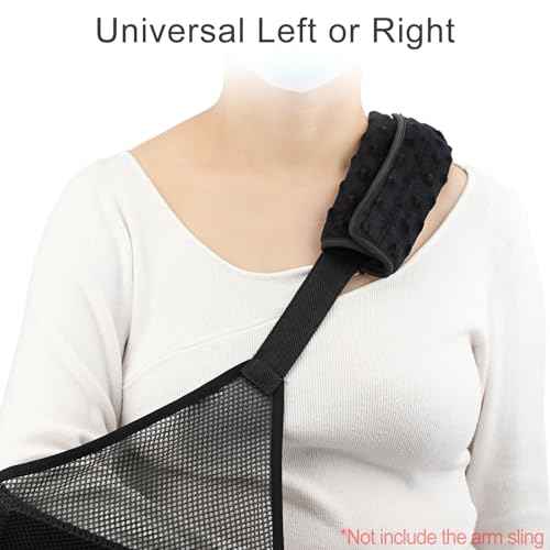 Cushioned Arm Sling Padding for Neck Slim Sling Pad Neck Strap Cushion Comfort Shoulder Support Rotator Cuff Surgery Arm Immobilizer Brace Carry Padded Cover Pillow Wrist Hand Injury, Pack of 1 Black