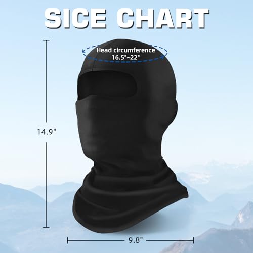 Xeoxarel 9 Pcs Ski Mask for Men Full Face Cover UV Sun Protection Balaclava