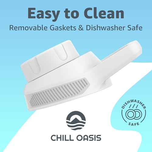 Chill Oasis Replacement Lid Compatible with Cirkul Water Bottle | Fits Flavor Cartridges | BPA Free, Leak Proof, and Dishwasher Safe (White)