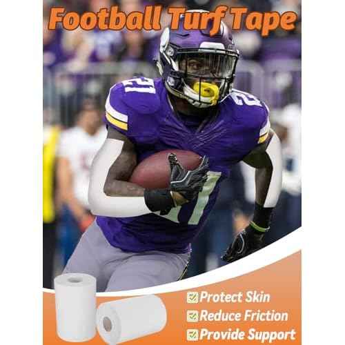 Breathable Self-Adhesive Athletic Tape Football - 2 Rolls Total 33ft, Waterproof Sport Turf Tapes to Protect from Turf Burn, White