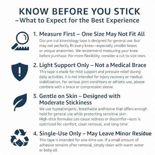 Kinesiology Tape for Knees, 10 Pcs Precut Kinesiology Tape for Knee Pain Relief & Support, Waterproof & Elastic Athletic Tape for Knee Stability, Breathable & Comfortable Knee Tape, Patent Pending