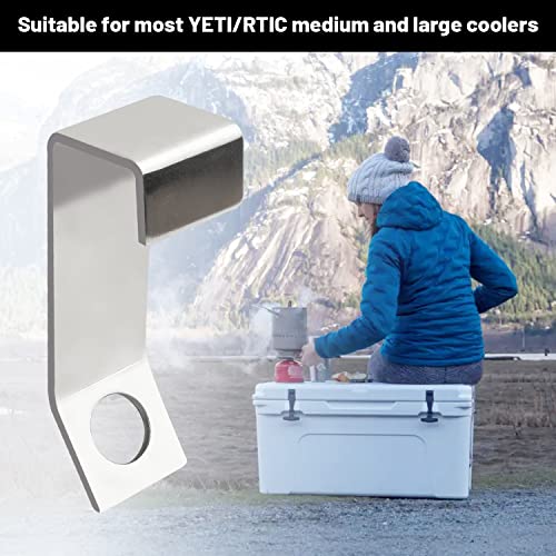 Cooler Lock Bracket, 2 Pack, Compatible with Yeti/RTIC Coolers, Tie Down Kit Made of Premium Stainless Steel