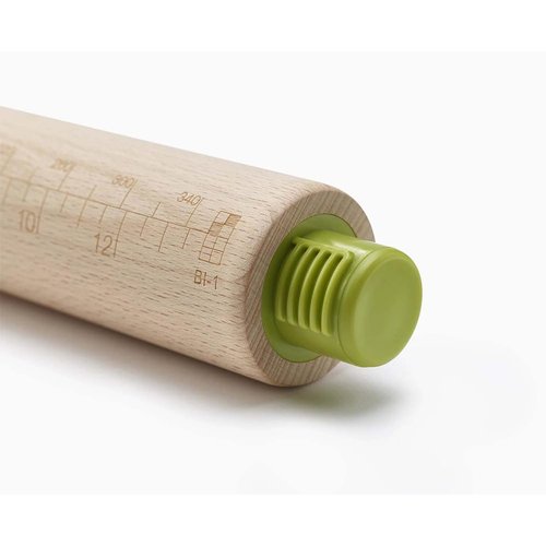 Joseph Joseph PrecisionPin - Rolling Pin with adjustable pastry thickness, Baking and dough rollers, Beech Wood, Multicolor