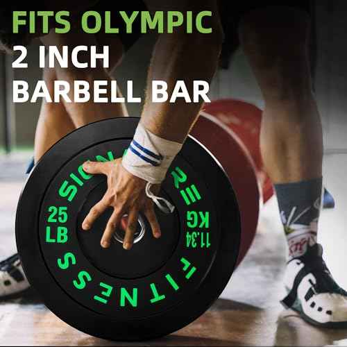 Fitvids Olympic Bumper Plates Set, 2" Weight Plates for Strength Training & Weightlifting, Paris or Set or Set with Barbell, Multiple Options