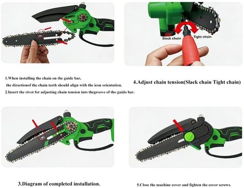 Chainsaw Chain 5-Pack - 6-Inch | 1/4" LP Pitch .043" Gauge, 37 Drive Links for Mini Cordless Electric Chainsaws