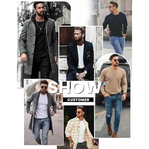 Ekouaer Mens Long Sleeve Shirts Crew Neck Fleece Thermal Undershirts Midweight Sweatshirts Soft Base Layer Pullover Tee Tops