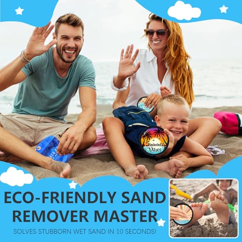 Sand Remover for Beach Cleaner Eraser for Family Wipe Off Mitt Duster Brush Vacation Trip Hawaii Honeymoon Essential Gift Costa Rica Must Haves Resort Rio de Janeiro Punta Cana Beach Towel Sunshine