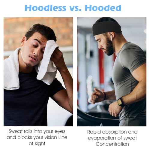 5 Pcs Cooling Workout Headbands, Running Headbands for Men, Sweat Bands Headband Men, Lightweight Moisture-Wicking Non-Slip Sweatband, 4-Way Stretch Breathable for Cycling, Basketball, Yoga, Fitness