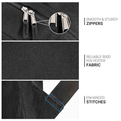 ZORFIN 26L Black Backpack for College, and Travel: Water Resistant Bookbag