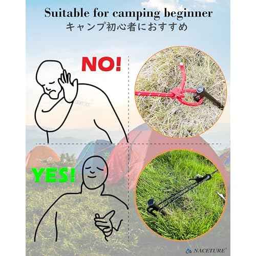 NACETURE Aluminum Alloy Rope Tensioner Tent Guyline Cord Adjuster for Camping, Hiking, Backpacking
