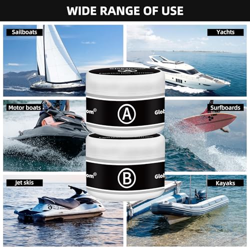Globalcom Fiberglass Boat Repair Kit, Gel Coat Repair Kit for Boats, Marine Fiberglass Repair Kit for Boats, Epoxy Filler for Boats, Fiberglass Repair Kit Fix Holes Chips Pit Cracks (Color Match)