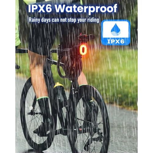 Combination Bike Lock Cable - with LED Bike Tail Light and Keypad Light, IPX6 Waterproof Heavy Duty Strong Anti-Theft 5 Digit Keyless Cable Lock, for Kids Adult Bike Accessories (4FT, Black-0.5 inch)