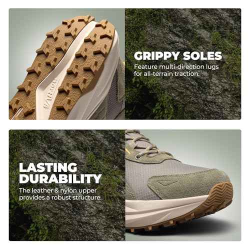 NORTIV 8 Men's Wide Toe Box Hiking Boots Low Drop Waterproof Outdoor Trekking Camping Shoes Katahdin