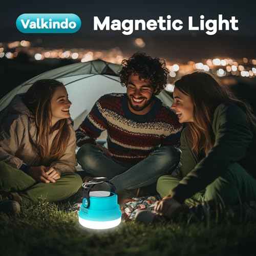 Solar Camping Lantern Rechargeable, 2-in-1 10000mAh Rechargeable Camping Light and Phone Charger for Hiking,Travel - Emergency Hanging Light for Hurricane, Power Outage, 100W, Blue