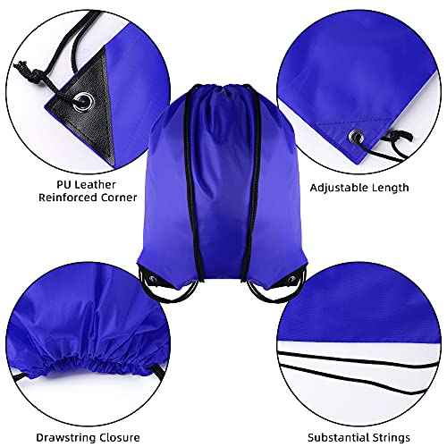 GoodtoU 40 Pack Drawstring Backpacks Bulk - Waterproof Nylon Cinch Bags for School, Gym, Homeless Care Packages (10 Colors) - Lightweight Reusable Sports Sack for Kids & Adults