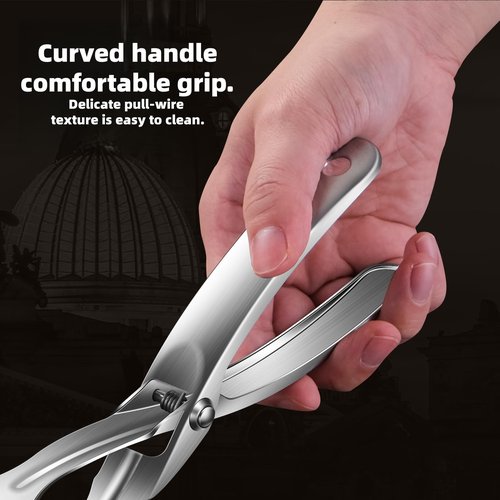 Huakai Kitchen Metal Tongs, Heat-Resistant 600C 304 Stainless Steel Cooking Tongs, Perfect for Food, Steak, Bread, Pizza, Salads and BBQ, Stable Clamping and Flipping Performance