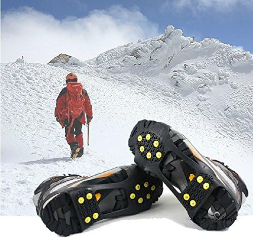 Ice Grips Traction Cleats for Shoes - Durable Slip-On with 10 Steel Studs, Extra Studs Included