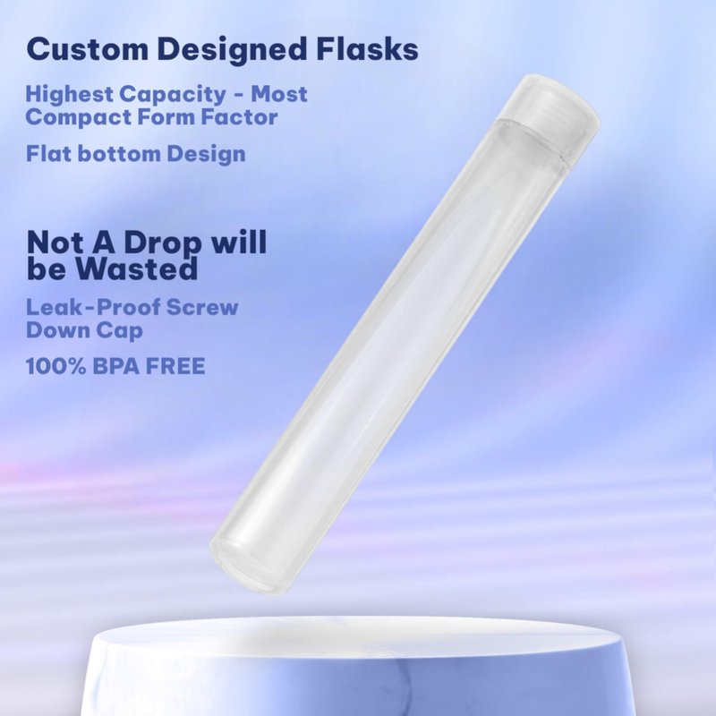 Tampon Flask Set (12 Pack), Reusable Travel Liquid Containers, Discreet Mini Bottles with Wrappers, Leak Resistant Refillable Flasks for Trips, Events & Storage