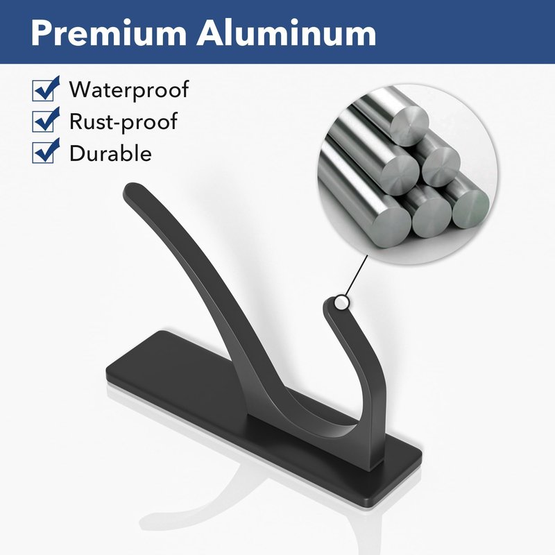 pickpiff 10 Pack Matt Black Self Adhesive Coat Hooks for Hanging: 13LB Extra Strong Stainless Wall Hook for Towel, Utensil, Backpack, Hat, Sturdy Metal Hanger for Bathroom, Kitchen, Door
