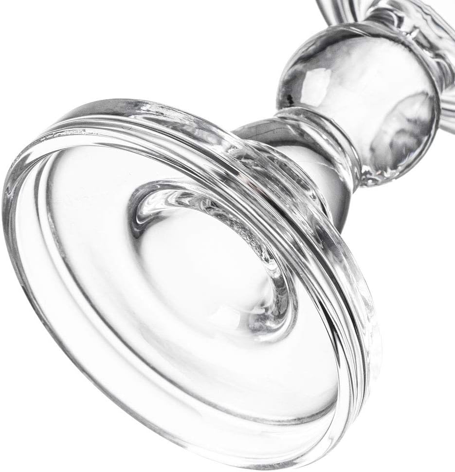 Teensery Glass Candle Holder - Clear Pillar Stand for Home & Wedding Decor | 3.5" Height