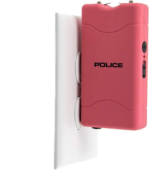 High Voltage Mini Police Stun Gun 800 - Rechargeable Self Defense with LED Flashlight - Compact Personal Security for Women - Pink