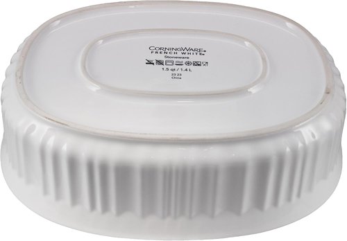 CorningWare French White Oval Ceramic Casserole Dish - 1.5qt/1.4L Bakeware Essential