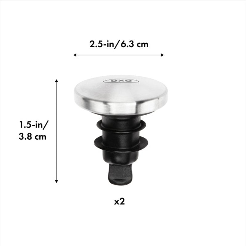 OXO SteeL Leakproof Expanding Wine Stopper (2 Pack)