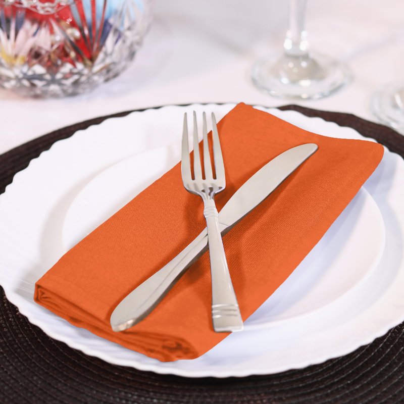 Utopia Home Orange Cloth Napkins (12 Pack, 17x17 Inches), Ideal Dinner Napkins for Halloween, Thanksgiving, Party, Wedding and Lunch/Dinner
