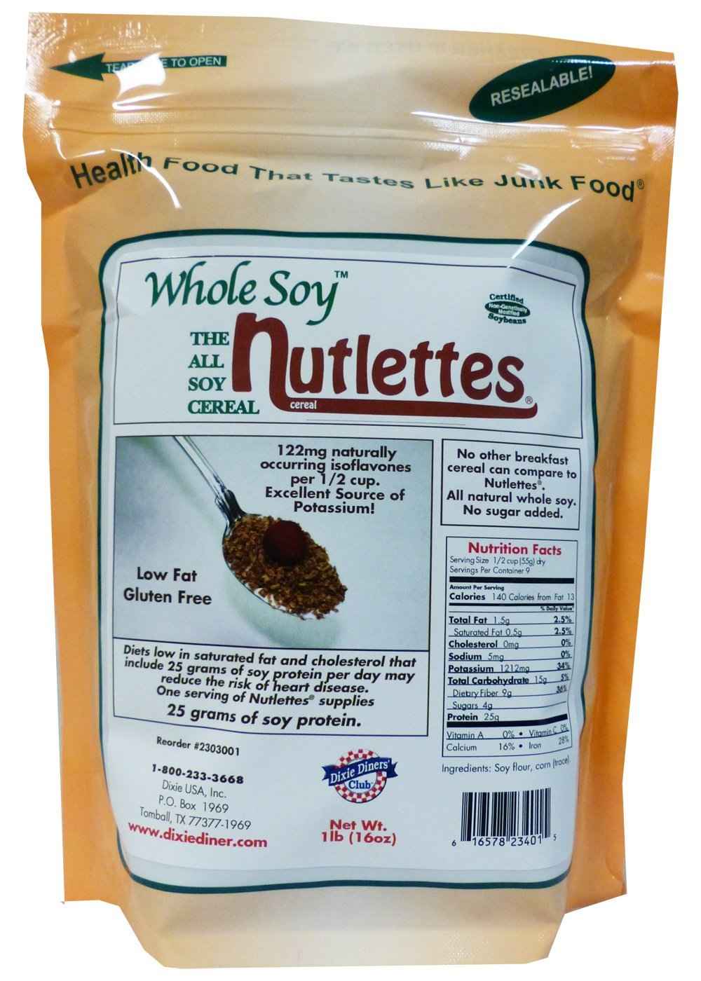 Whole Soy Nutlettes by Dixie Diner's Club - Low-Carb Snack, 1lb