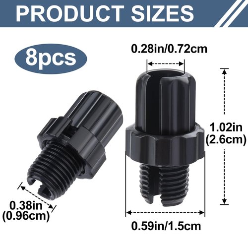HINZIC 8Pcs M10 Bike Brake Cable Handle Lever Adjuster Screws 10mm Aluminum Alloy Bicycle Brake Lever Fastener Adjustering Bolt Parts Black Accessories for Mountain Bike
