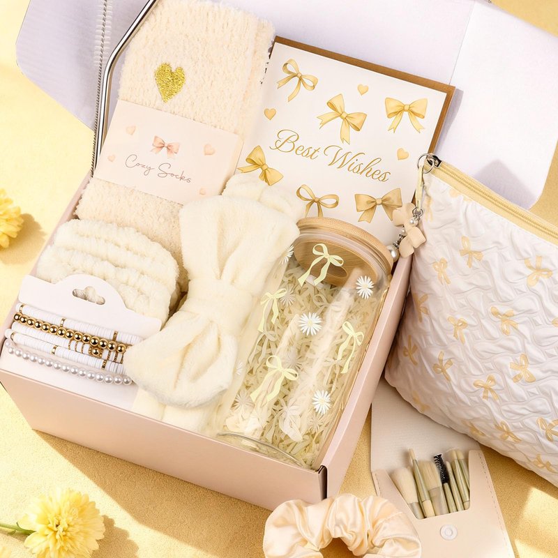 TUZELIYA Exquisite Birthday Gifts for Girls Teens - Best Birthday Presents for Her - Unique Gift Baskets for Women - Graduation Gifts for Best Friends Girlfriend Daughter Mom Sister Coworker - Beige