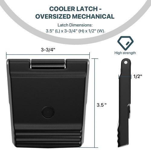 Cooler Oversized Mechanical Latch Kit Compatible with 150-165 QT Coolers, High Strength Cooler Latch Replacement Parts,Cooler Latch Posts and Screws -2 Pack