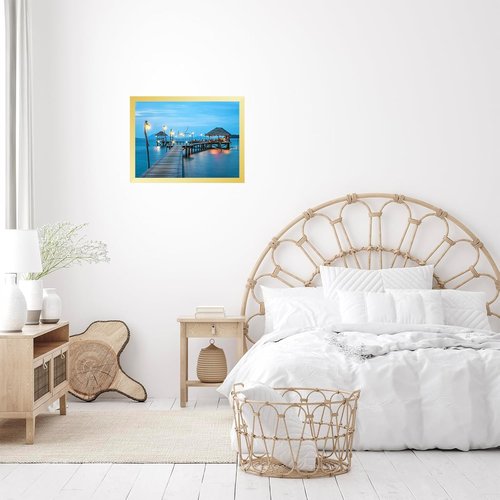 JCJMY Picture Frame - 10x14 Inch Wall Gallery Frame with Shatter-Resistant Plexiglass | Gold Finish