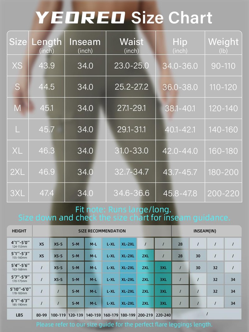 YEOREO CoreFlex Women Workout Flare Leggings with Pockets Hidden Scrunch Cargo Gym Yoga No Front Seam Leggings Army Green XXL