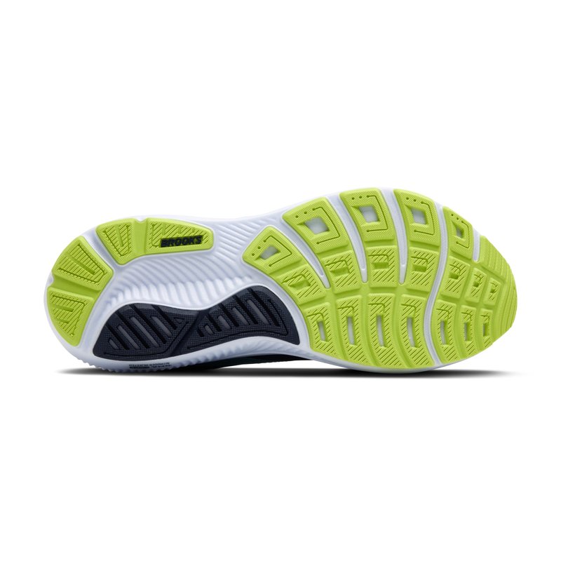 Brooks Men’s Ghost 17 Neutral Running Shoe - Peacoat/Lime/Blue - 7 Medium