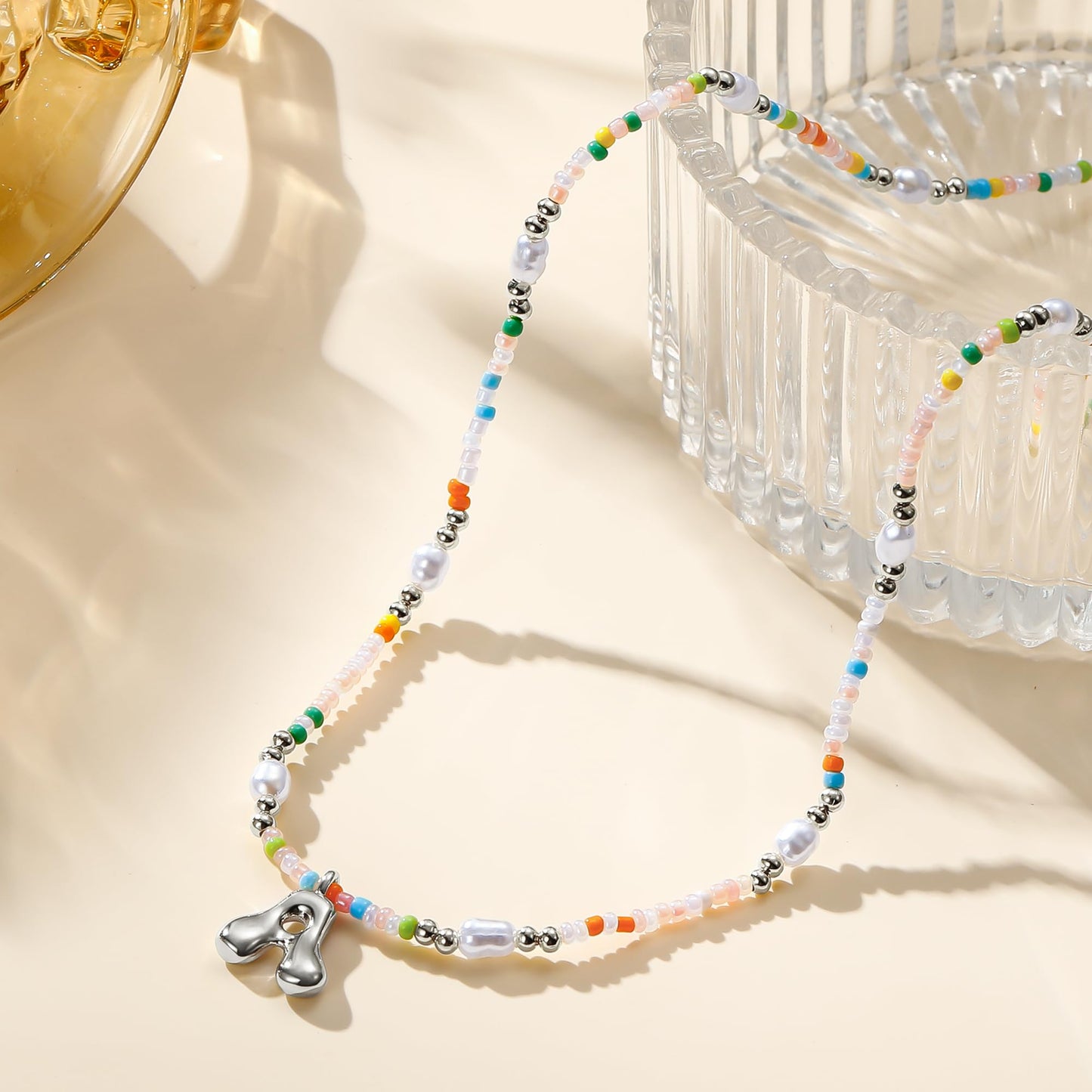 Ritach 7 8 9 10 Year Old Girl Gifts - Initial Necklace for Girls Jewelry Beaded Letter X Necklace Silver Initial Necklaces for Women Gifts for 7 8 9 10 11 Year Old Girl Birthday Gift
